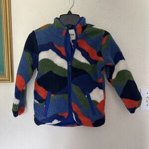 Mini Boden Cosy Borg Jacket Multi Landscape Size 5-6Y
